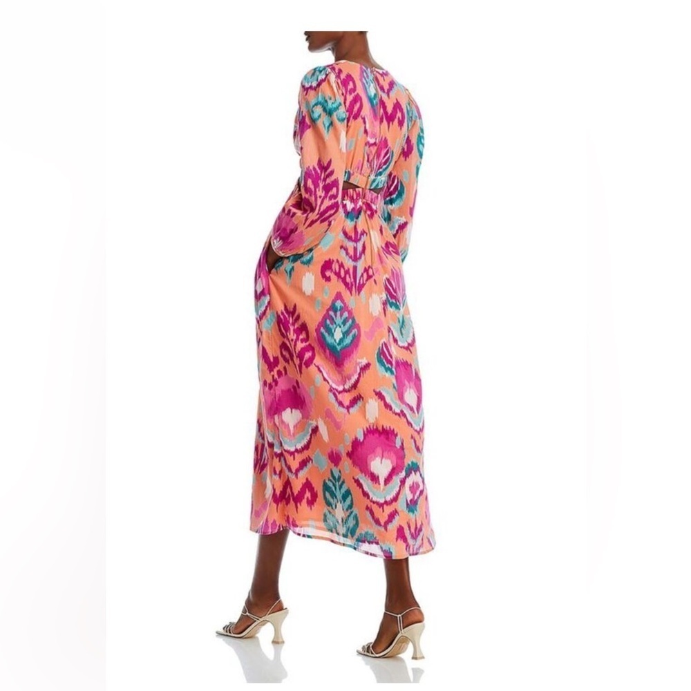 Banjanan 100% Cotton Orange and Pink Long Sleeve Dress with Cut Outs Size XL NWT - Picture 2 of 10